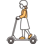 A Woman Riding An Electric Kickboard Helmet SVG Icon
